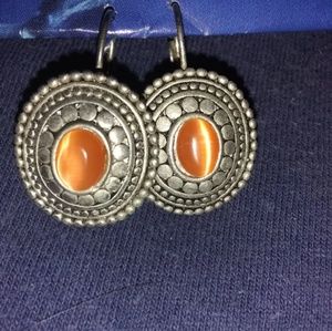 Vintage orange and silver earrings